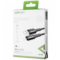 Кабель дата ACEFAST C1-02 Lightning 1.2м Чорний Кабель дата ACEFAST C1-02 Lightning 1.2м Чорний