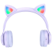 Накладні Безпровідні навушники з вушками кошеня Hoco W39 Cat Ear Violet, фіолетові