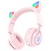 Накладні Bluetooth-навушники з вушками кошеня Hoco W39 Cat Ear Pink, рожеві