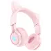 Накладні Безпровідні навушники з вушками кошеня Hoco W39 Cat Ear Pink, рожеві