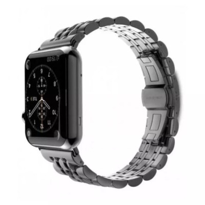 Ремінець Apple Watch 42мм Металевий Чорний (7 BEAD METAL)