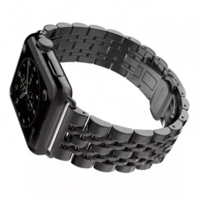 Ремешок Apple Watch 42мм Металлический (7 BEAD METAL) Черный