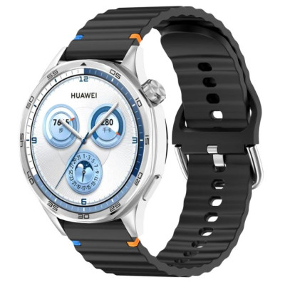 Ремінець Amazfit Bip Універсальний 20мм Wavy Силікон Чорний