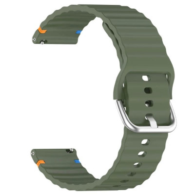 Ремешок Amazfit Bip Универсальный 20мм Wavy Силикон Зеленый/ Dark Olive