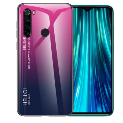 Накладка Glass Gradient HELLO Xiaomi Mi 9 Lite Малиновая