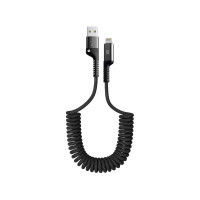 Кабель дата ArmorStandart AR17 spiral USB-A to Lightning 2.4A 1м Чорний (ARM59391) Кабель дата ArmorStandart AR17 spiral USB-A to Lightning 2.4A 1м Чорний (ARM59391)