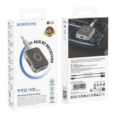 AUX Трансмітер Borofone BC55 Black AUX Трансмітер Borofone BC55 Black