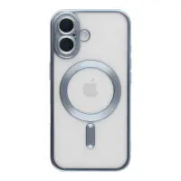 Чехол Накладка Metal Matte MagSafe iPhone 16 Голубая