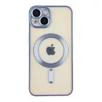 Чехол Накладка Shining Camera MagSafe iPhone 15 Голубая (metal matte)