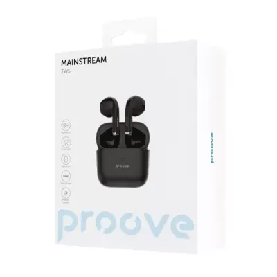 Безпровідні навушники Proove Mainstream Black, Чорні Безпровідні навушники Proove Mainstream Black, Чорні
