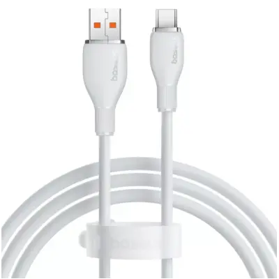 Кабель Baseus Pudding USB Type A - Type-C 100W 1.2м Белый Кабель Baseus Pudding USB Type A - Type-C 100W 1.2м Белый