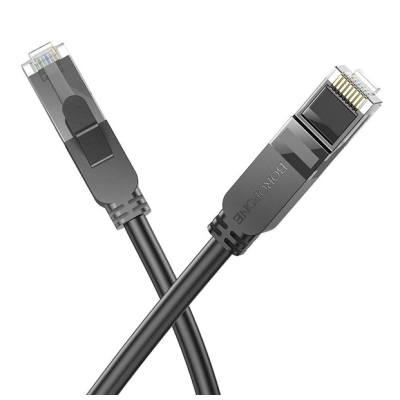 Кабель Патч-корд Borofone BUS01 САТ6 1 Gigabit 1м Чорний