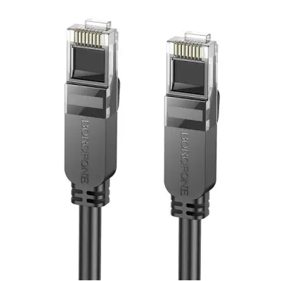 Кабель Патч-корд Borofone BUS01 САТ6 1 Gigabit 1м Чорний