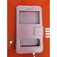 Чохол-книжка Універсальна 5.2"-5.5" Рожева (2 вікна)