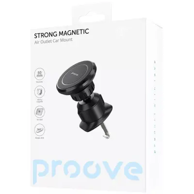 Автотримач Proove Strong Magnetic Air Outlet, Чорний Автотримач Proove Strong Magnetic Air Outlet, Чорний