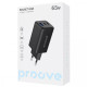 Сетевое зарядное устройство Proove Pocket GAN 65W (2Type-C+USB) Black, Черный