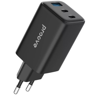 Сетевое зарядное устройство Proove Pocket GAN 65W (2Type-C+USB) Black, Черный
