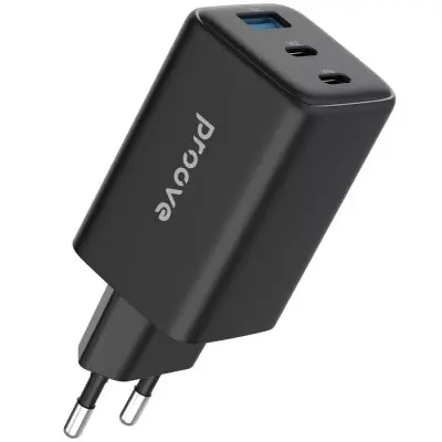 Сетевое зарядное устройство Proove Pocket GAN 65W (2Type-C+USB) Black, Черный