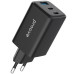 Сетевое зарядное устройство Proove Pocket GAN 65W (2Type-C+USB) Black, Черный