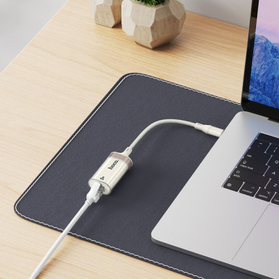 Кабель Hoco UA41B Type-C ethernet adapter Абрикосовый