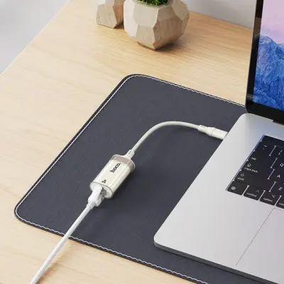 Кабель Hoco UA41B Type-C ethernet adapter Абрикосовий Кабель Hoco UA41B Type-C ethernet adapter Абрикосовий
