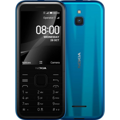 Мобильный телефон Nokia 8000 Dual Sim 4G Blue, голубой
