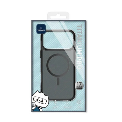 Чехол Накладка WIWU Titanium MagSafe iPhone 17 Pro Max Черная (MCC-702)