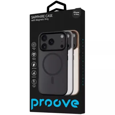 Чохол Накладка Proove Sapphire MagSafe iPhone 17 Pro Black Titanium