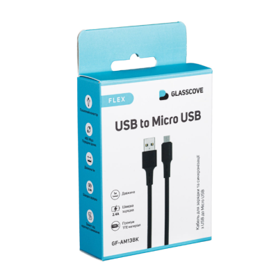 Кабель Braid MicroUSB 1м Чёрный