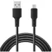 Кабель Braid MicroUSB 1м Чорний