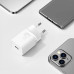 Мережевий зарядний пристрій Baseus Super Si 20W + Кабель Type-C to Lightning White, Білий