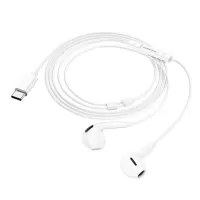 Провідні навушники вкладиші-гарнітура Borofone BM71 Type-C White, білі Провідні навушники вкладиші-гарнітура Borofone BM71 Type-C White, білі