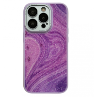 Чехол накладка Glitter Marble iPhone 14 Pro Max Сиреневая Чехол накладка Glitter Marble iPhone 14 Pro Max Сиреневая