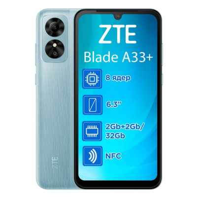 Смартфон ZTE Blade A33+ 2/32 Blue, блакитний