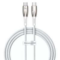 Кабель дата Baseus Glimmer Type-C to Type-C 100W 1м Білий Кабель дата Baseus Glimmer Type-C to Type-C 100W 1м Білий