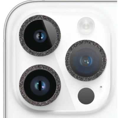 Захисне скло на камеру Metal Sparkles iPhone 15 Pro/15 Pro Max Чорне