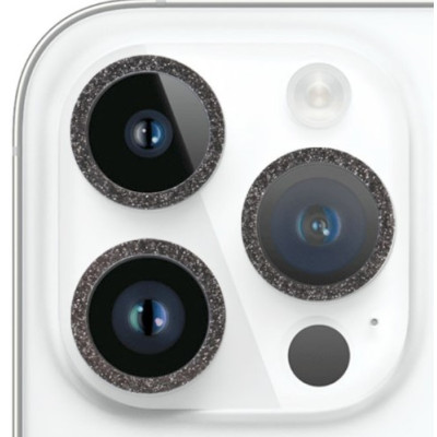 Защитное стекло на камеру Metal Sparkles iPhone 15 Pro/15 Pro Max Чёрное