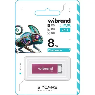 Флеш пам'ять USB 8Gb Wibrand Chameleon USB 2.0 Рожева