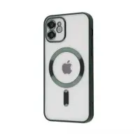Чехол Накладка Metal Matte MagSafe iPhone 13 Pro Max Темно-зелёная