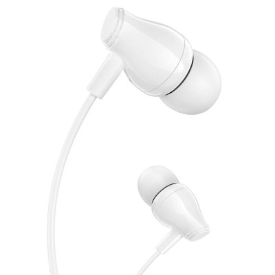 Провідні вакуумні навушники-гарнітура Borofone BM61 Wanderer Universal White, білий