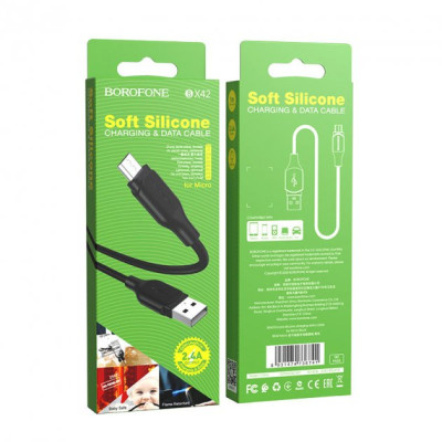Кабель Borofone BX42 MicroUSB 1м Чёрный