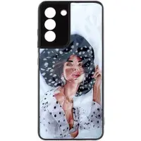 Чехол накладка Prisma Ladies Samsung G990 (S21 FE) Девушка в шляпке