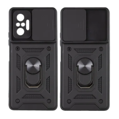 Чехол накладка Serge Ring Camshield Xiaomi Redmi Note 10 Pro Черная