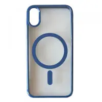 Чехол накладка Clear Color MagSafe iPhone XR Темно-синяя