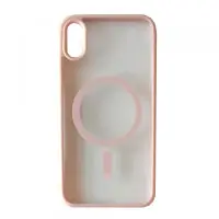 Чехол накладка Clear Color MagSafe iPhone XR Розовая