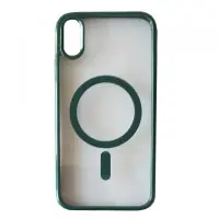 Чехол накладка Clear Color MagSafe iPhone X Зелена /Forest Green