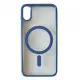 Чехол накладка Clear Color MagSafe iPhone X Темно-синяя