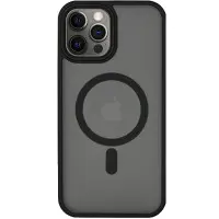 Чехол накладка Metal Buttons with MagSafe iPhone 14 Pro Max Черная