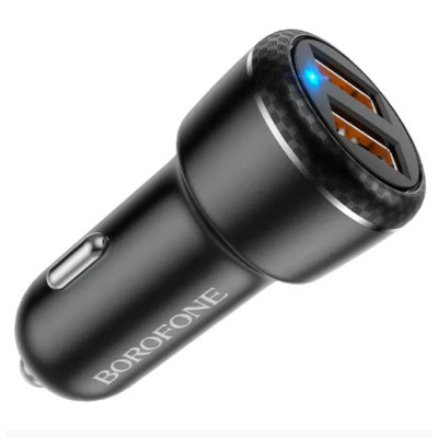 АЗП Borofone BZ17 2USB QC3.0 3A Black, Чорний