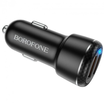 Автомобильное зарядное устройство Borofone BZ17 2USB QC3.0 3A Type-C Black, Черный